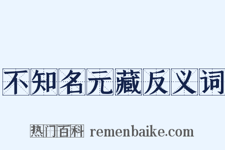 不知名元藏反义词是什么意思的图片